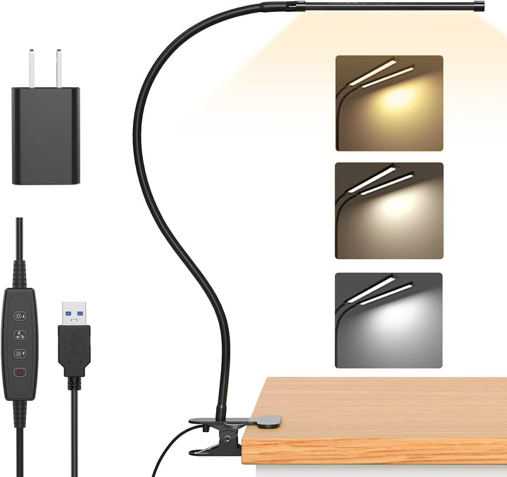77 LED Asztali Klipszes Lámpa USB Tápegységgel és Rugalmas Gömbcsuklós Karral – Serava