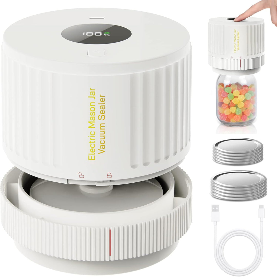 Elektromos Mason Jar Vákuum Záró Készlet - Őrizze Meg a Frissességet Gyorsan!