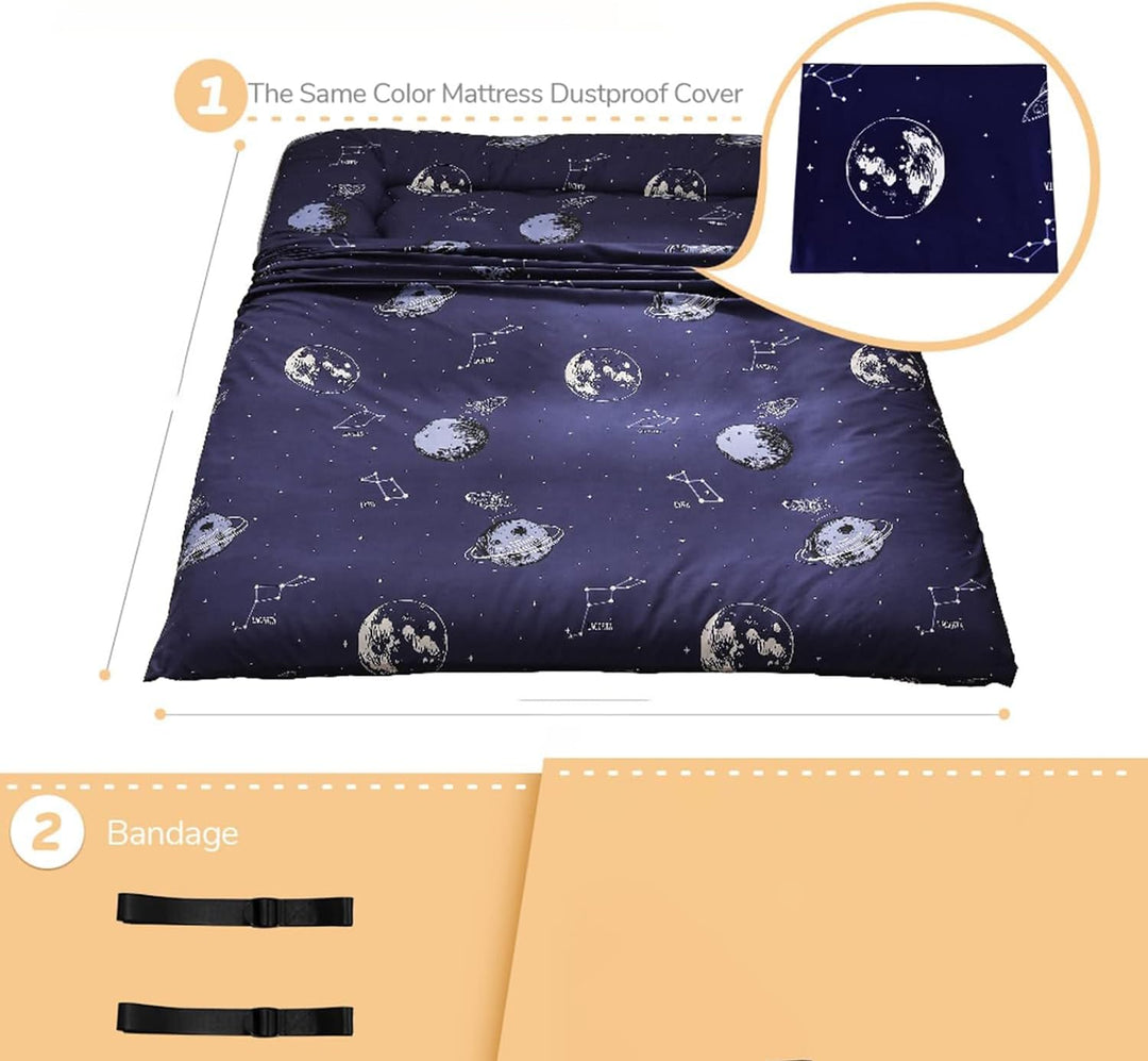 Hajtható japán futon padlómatrac memóriahab támogatással – Arivon