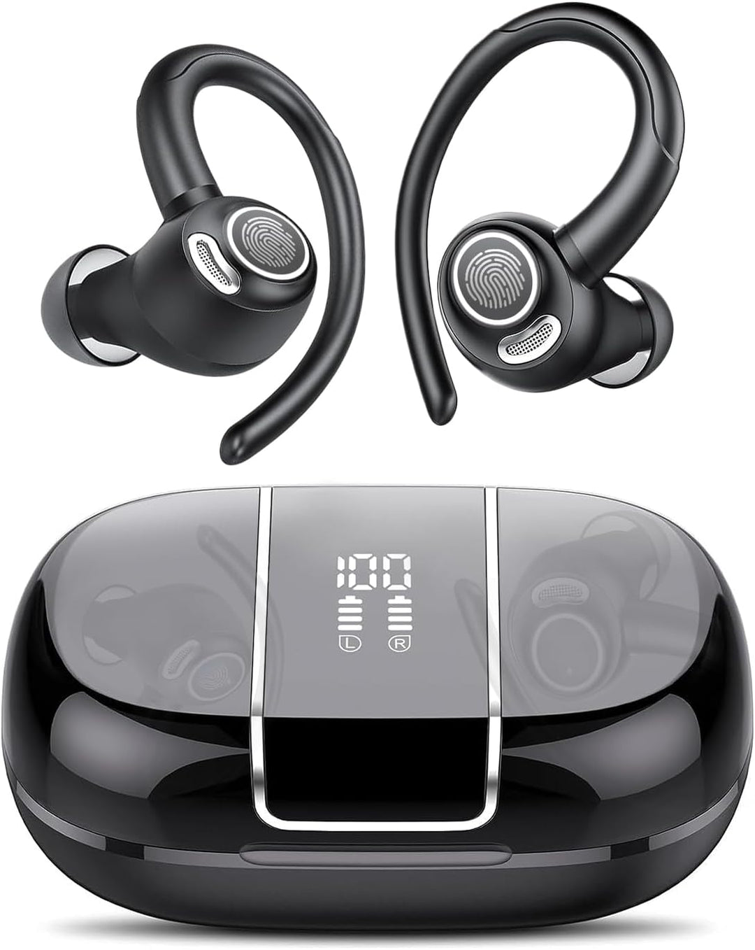 Vezeték nélküli Bluetooth 5.3 Sport Fülhallgató Zajcsökkentéssel és 48 órás Lejátszással – Zeyora