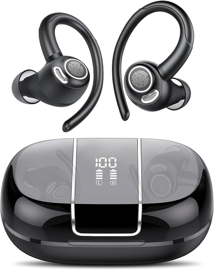 Vezeték nélküli Bluetooth 5.3 Sport Fülhallgató Zajcsökkentéssel és 48 órás Lejátszással – Zeyora