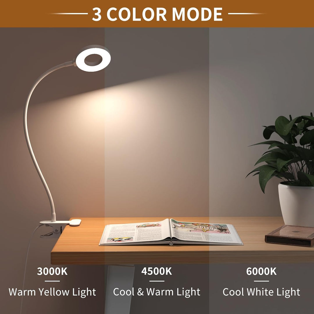 3 színmódos LED asztali klipszes lámpa & rugalmas gooseneck – Selvara (1+1 INGYEN)