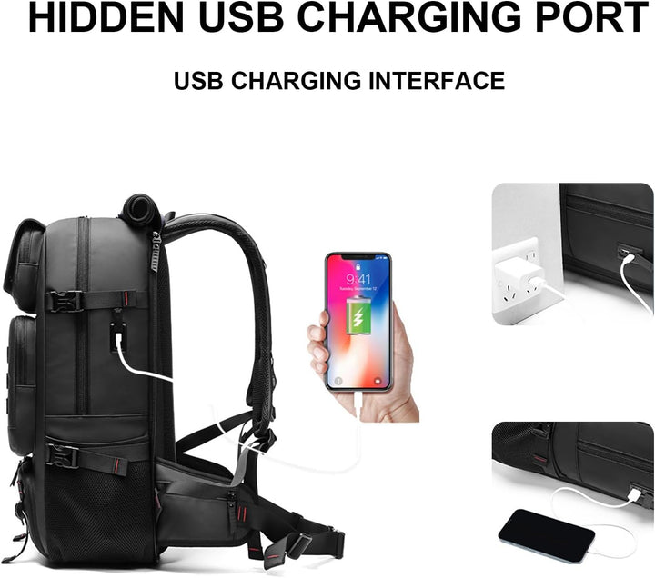 AA OOS 50L Vízálló Utazó Hátizsák Cipőzsebbel és USB Porttal