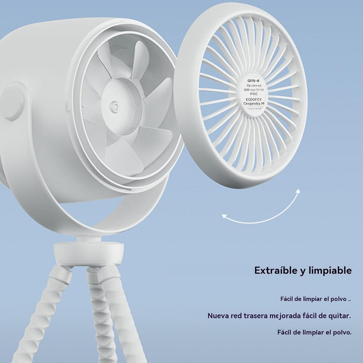 Újratölthető Clip-On Babakocsi Ventilátor Éjjeli Fénnyel 100 Sebesség