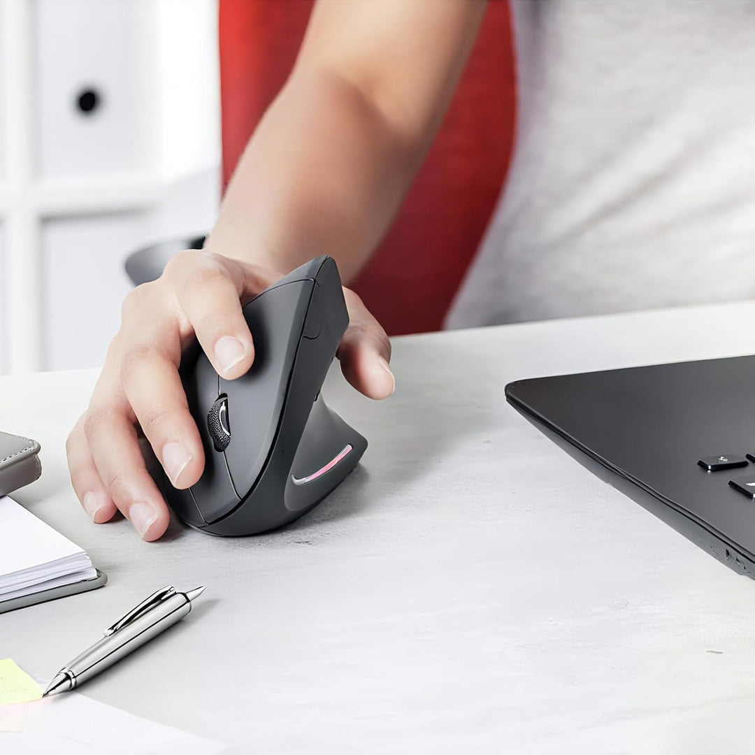 Újratölthető Ergonomikus Függőleges Vezeték Nélküli Egér – Elvion