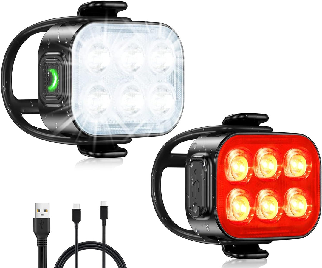Ultra vékony USB újratölthető kerékpáros világítás készlet 4+6 üzemmóddal – SlimBeam