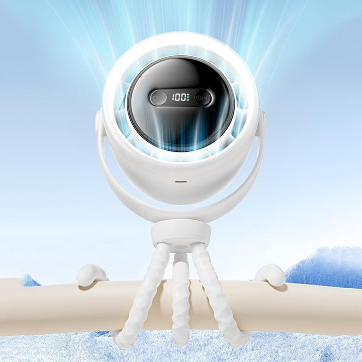 Újratölthető Clip-On Babakocsi Ventilátor Éjjeli Fénnyel 100 Sebesség