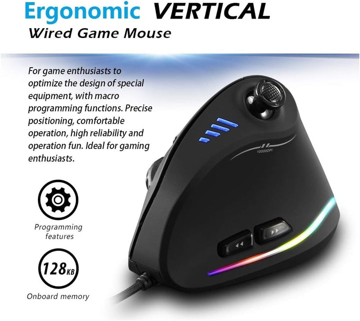 Vertikális RGB Játékegér Joytickkel és 11 Programozható Gombbal – Kryvos