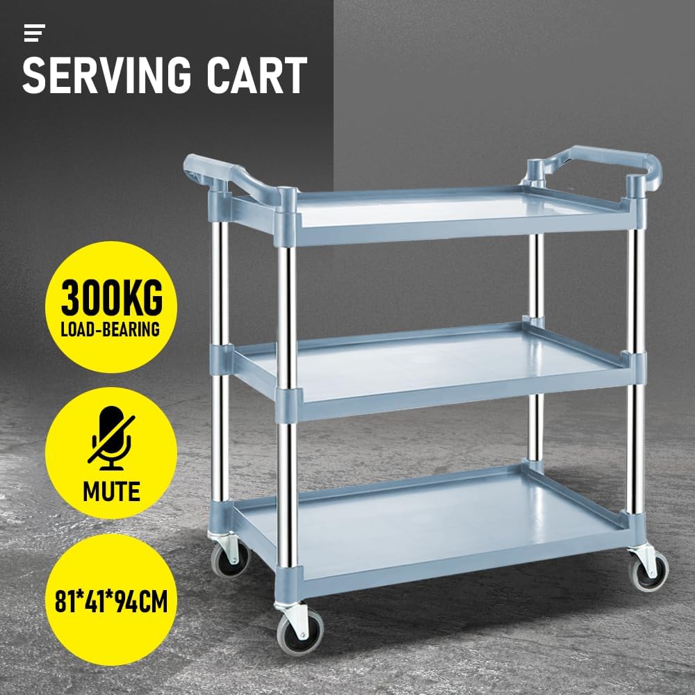 3 szintes gördíthető szolgáltató kocsi lekattintható kerekekkel – ServePro