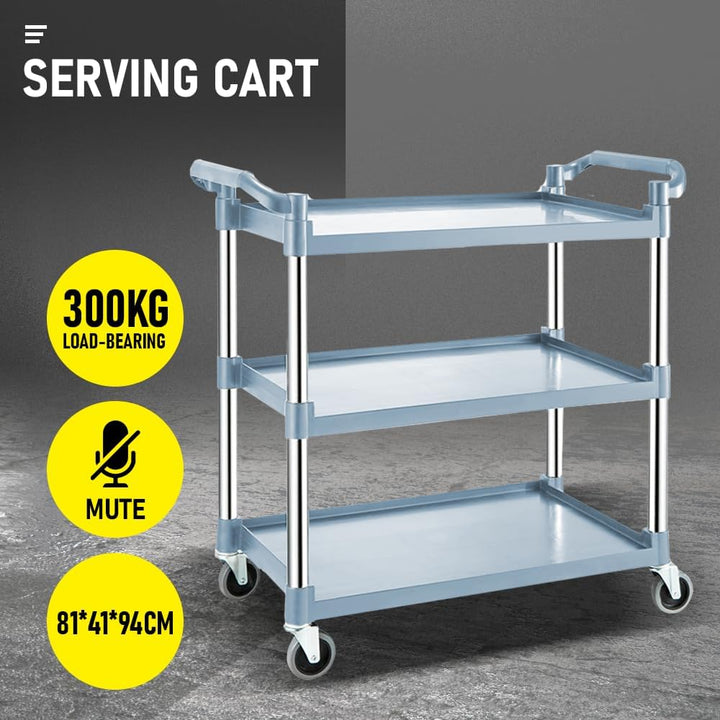 3 szintes gördíthető szolgáltató kocsi lekattintható kerekekkel – ServePro