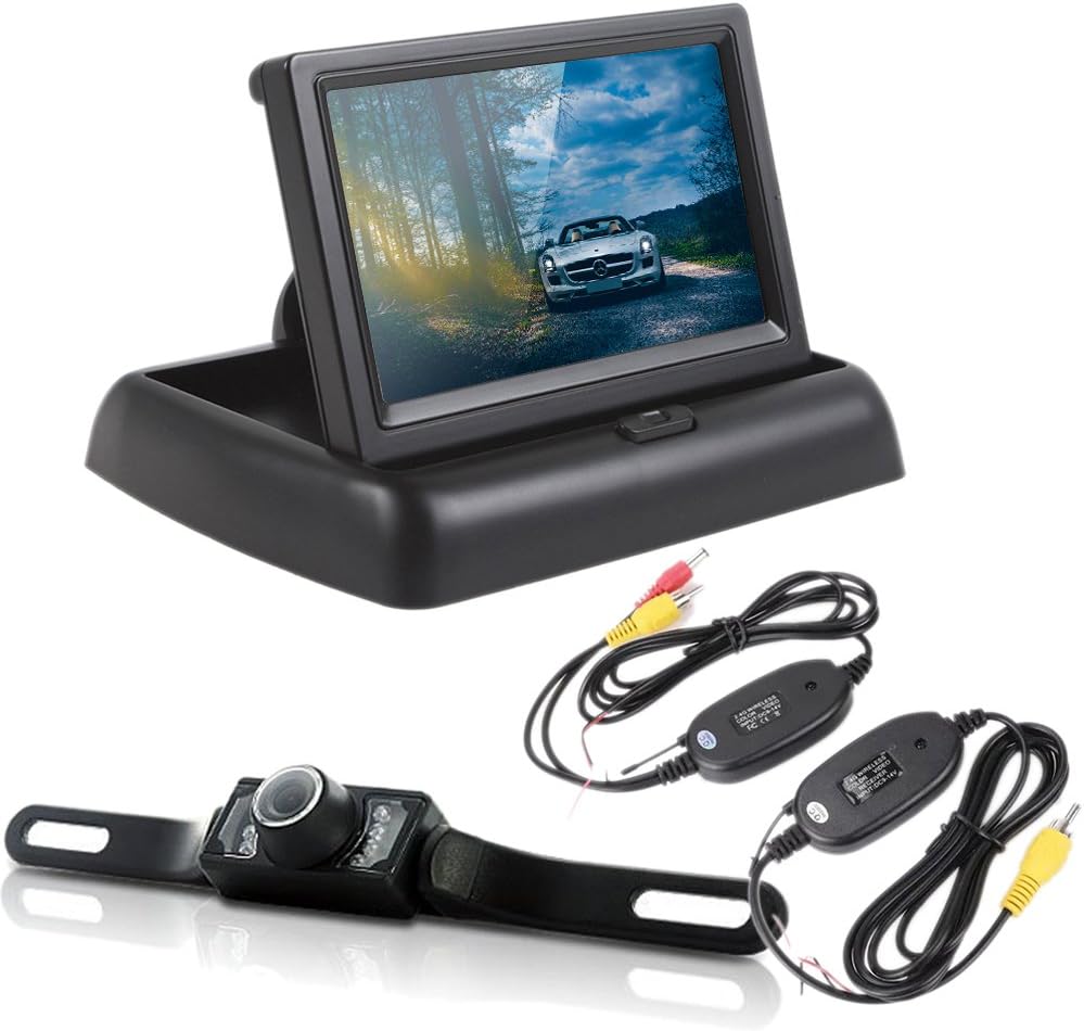 Vezeték nélküli autós hátrameneti kamera 4,3" (10,9 cm) LCD monitorral – ParkSafe