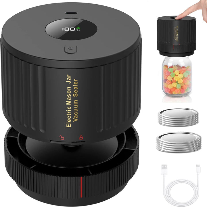 Elektromos Mason Jar Vákuum Záró Készlet - Őrizze Meg a Frissességet Gyorsan!