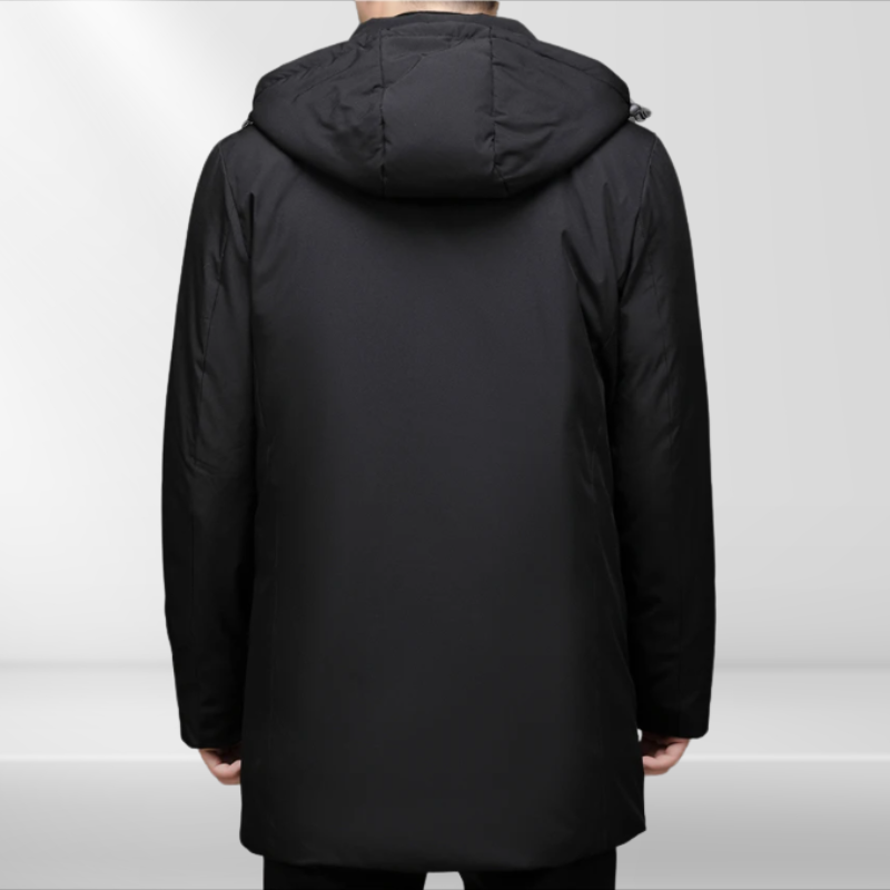 Klassische Herren Kapuzenjacke mit Entendaunenfüllung – Matteo