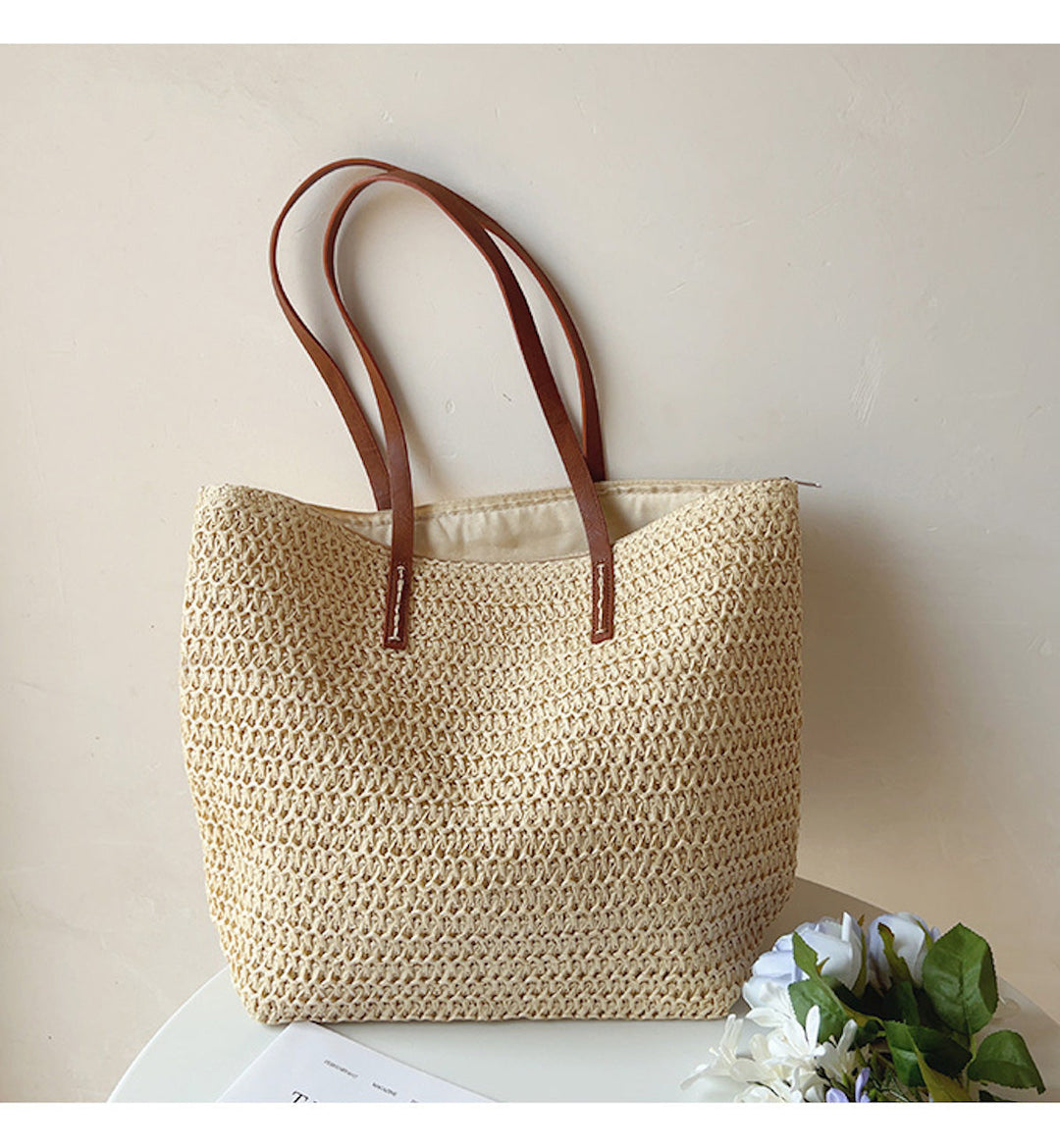 Nád Táska Bőr Pántokkal - SummerBreeze Tote