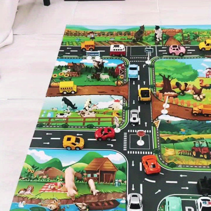 Gyermek játszószőnyeg farm- és forgalmi témával - DuoPlay