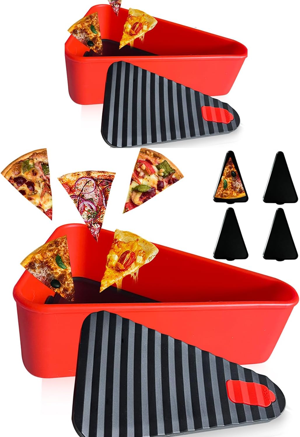 Újrahasználható pizza tárolóedény 2 tálcával – SliceSafe (1+1 INGYEN)