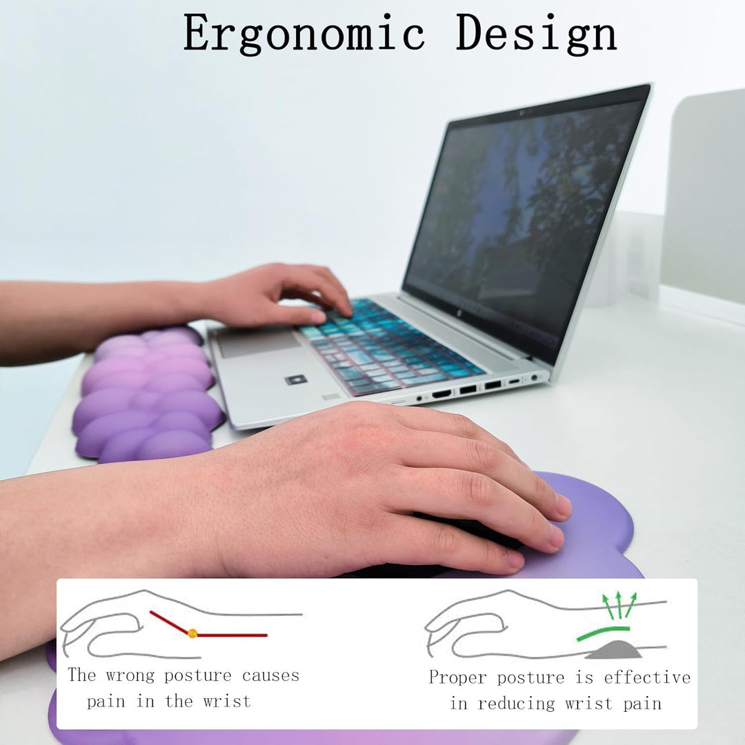Felhő alakú ergonómikus csuklótámasz szett egérpad és poháralátét – Zeyora