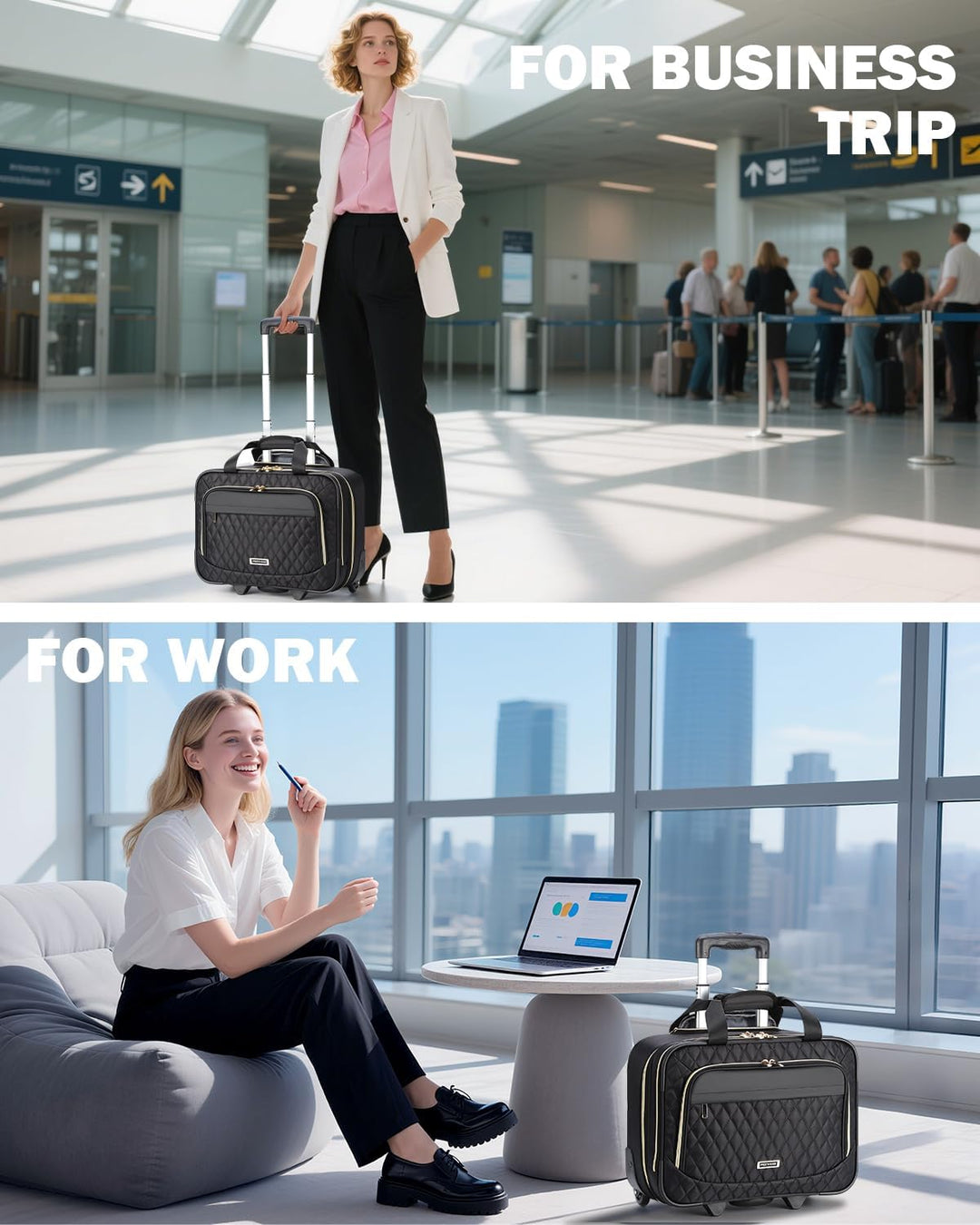 AA OOS 15,6" gördíthető laptop táska több rekesszel és repülésre engedélyezett mérettel