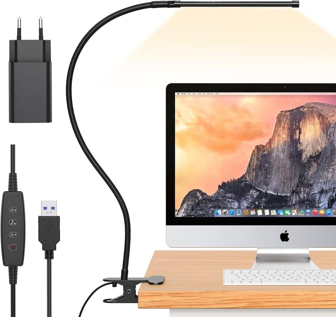 77 LED Asztali Klipszes Lámpa USB Tápegységgel és Rugalmas Gömbcsuklós Karral – Serava