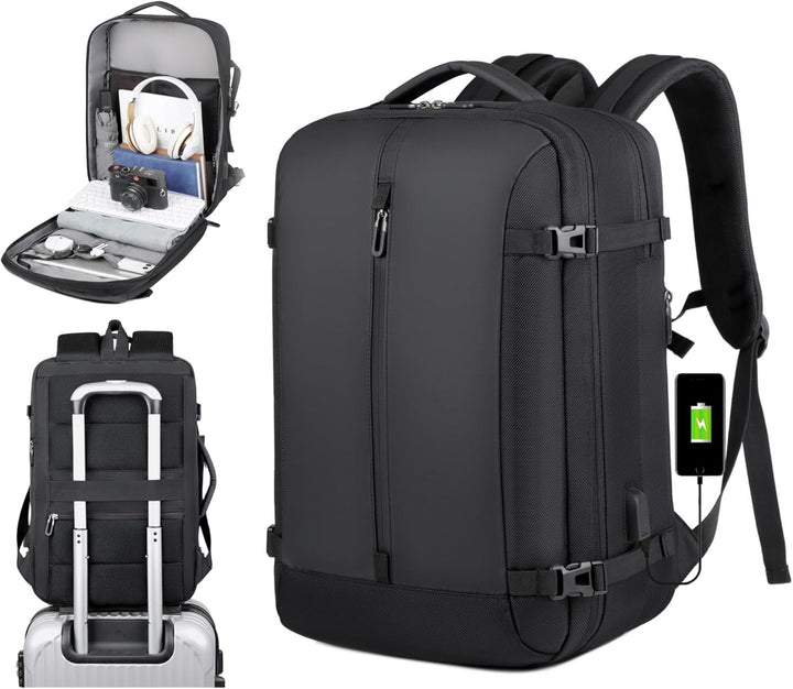 40L bővíthető vízálló utazó hátizsák USB porttal és 17” laptop tárolóval – AirVoyage