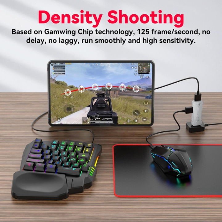 RGB Játékkлинáy és Egér Kombináció – Ergonomikus Vezérlőadapter Készlet – Zyvorn