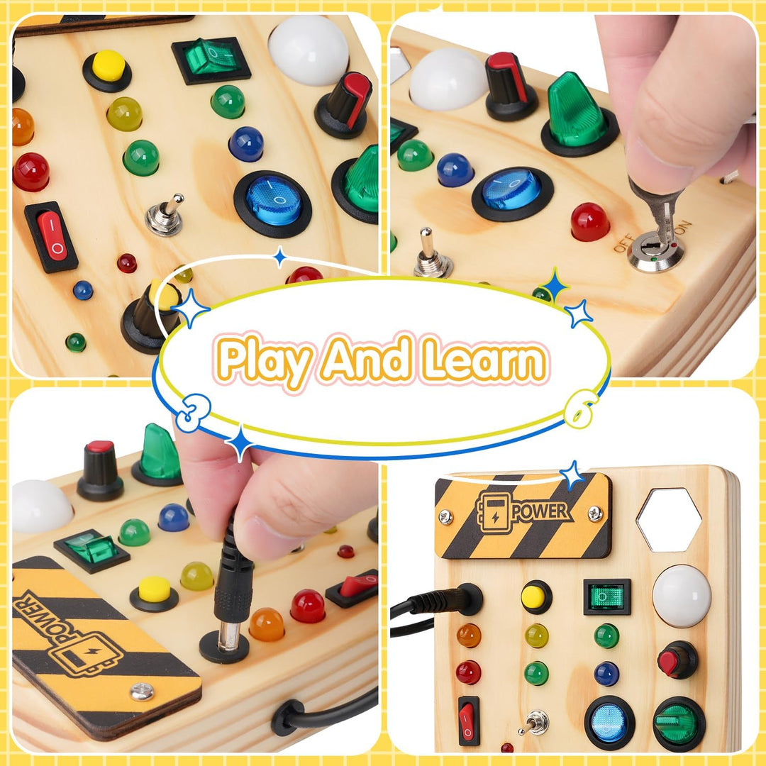 Montessori Kisdedolgozó Tábla 27 LED-lámpával - BrightMinds
