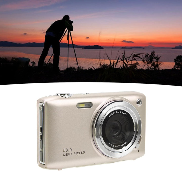 4K kompakt digitális fényképezőgép 58MP fényképekkel és 16x zoommal – Lumora