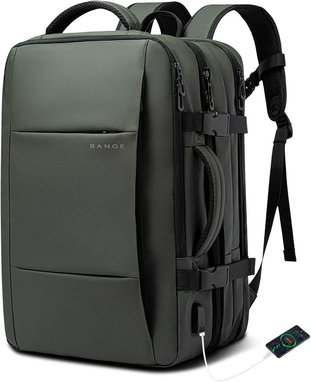 Bővíthető 26–45L vízálló utazó hátizsák laptop rekesszel és sporttáska fogantyúval