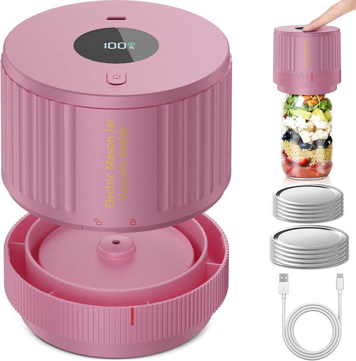 Elektromos Mason Jar Vákuum Záró Készlet - Őrizze Meg a Frissességet Gyorsan!