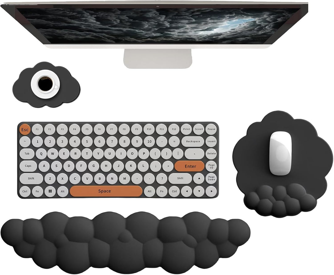 Felhő alakú ergonómikus csuklótámasz szett egérpad és poháralátét – Zeyora