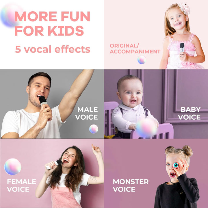 Hordozható Mini Karaoke Gépe Bluetooth Hangszóróval és 2 Vezeték nélküli Mikrofonnal – Veylo