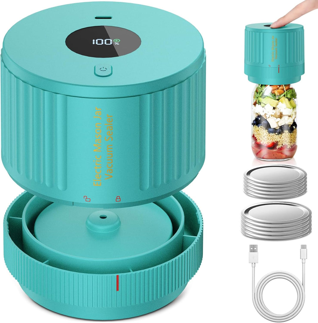 Elektromos Mason Jar Vákuum Záró Készlet - Őrizze Meg a Frissességet Gyorsan!
