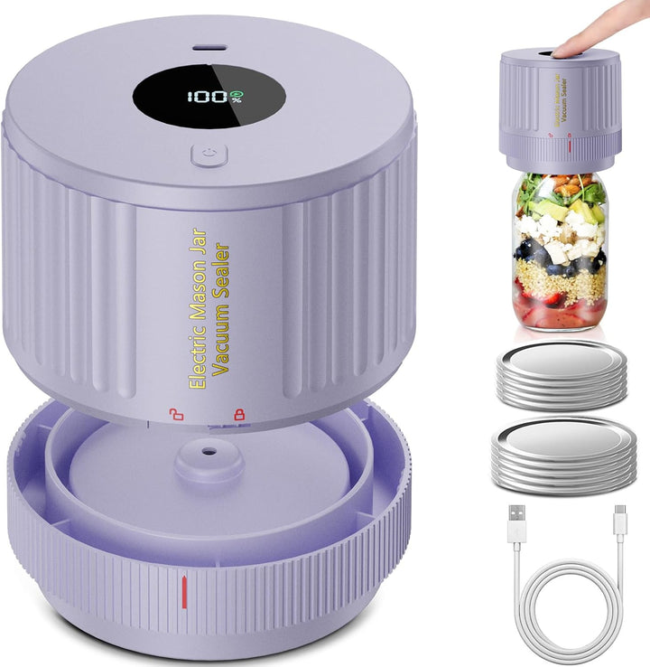 Elektromos Mason Jar Vákuum Záró Készlet - Őrizze Meg a Frissességet Gyorsan!