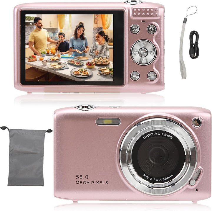 4K kompakt digitális fényképezőgép 58MP fényképekkel és 16x zoommal – Lumora