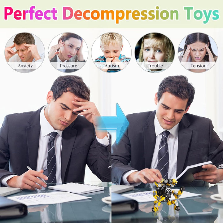 Alakítható antistressz fidget spinner gyerekeknek és felnőtteknek – 4 darabos készlet