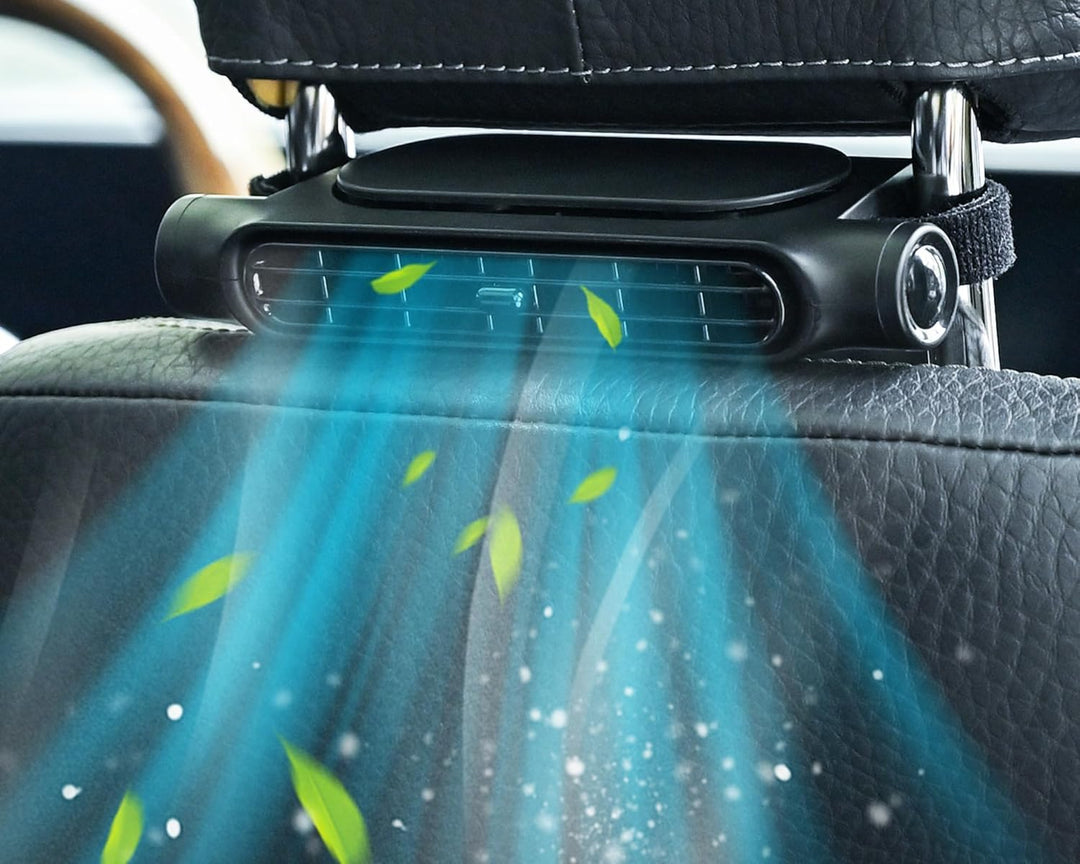 3 Sebességes USB Autós Hűtő Ventilátor & Fejtámasz Rögzítő – AutoBreeze (1+1 INGYEN)