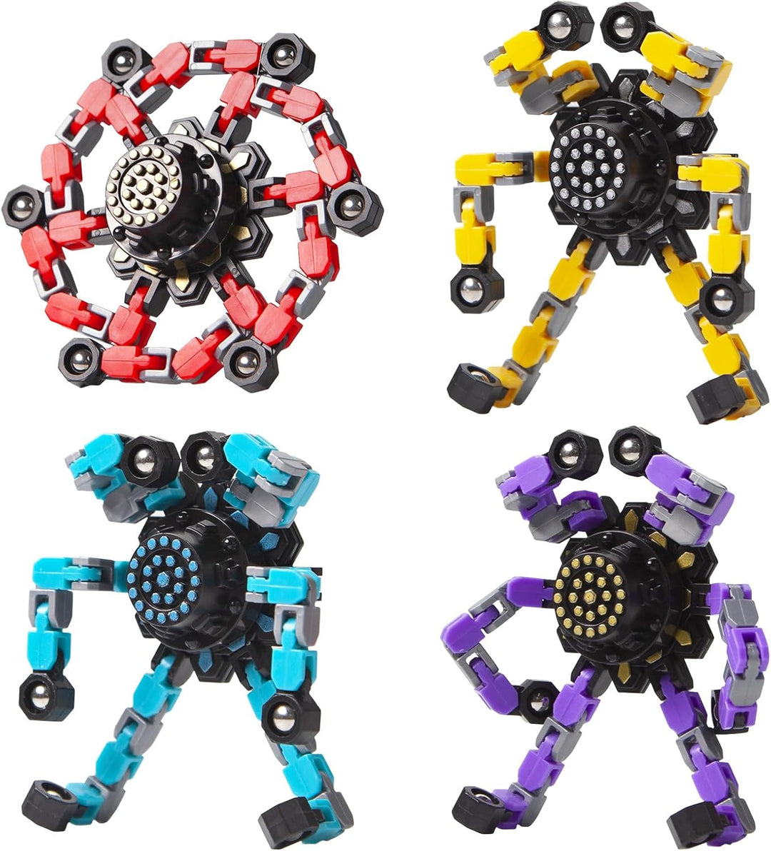 Alakítható antistressz fidget spinner gyerekeknek és felnőtteknek – 4 darabos készlet