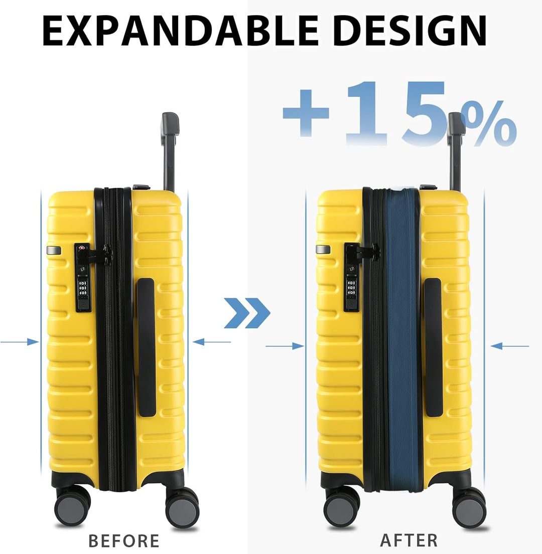 AA NOT AVAILABLE  Bővíthető kemény héjú kézipoggyász forgó kerekekkel és TSA zárjal