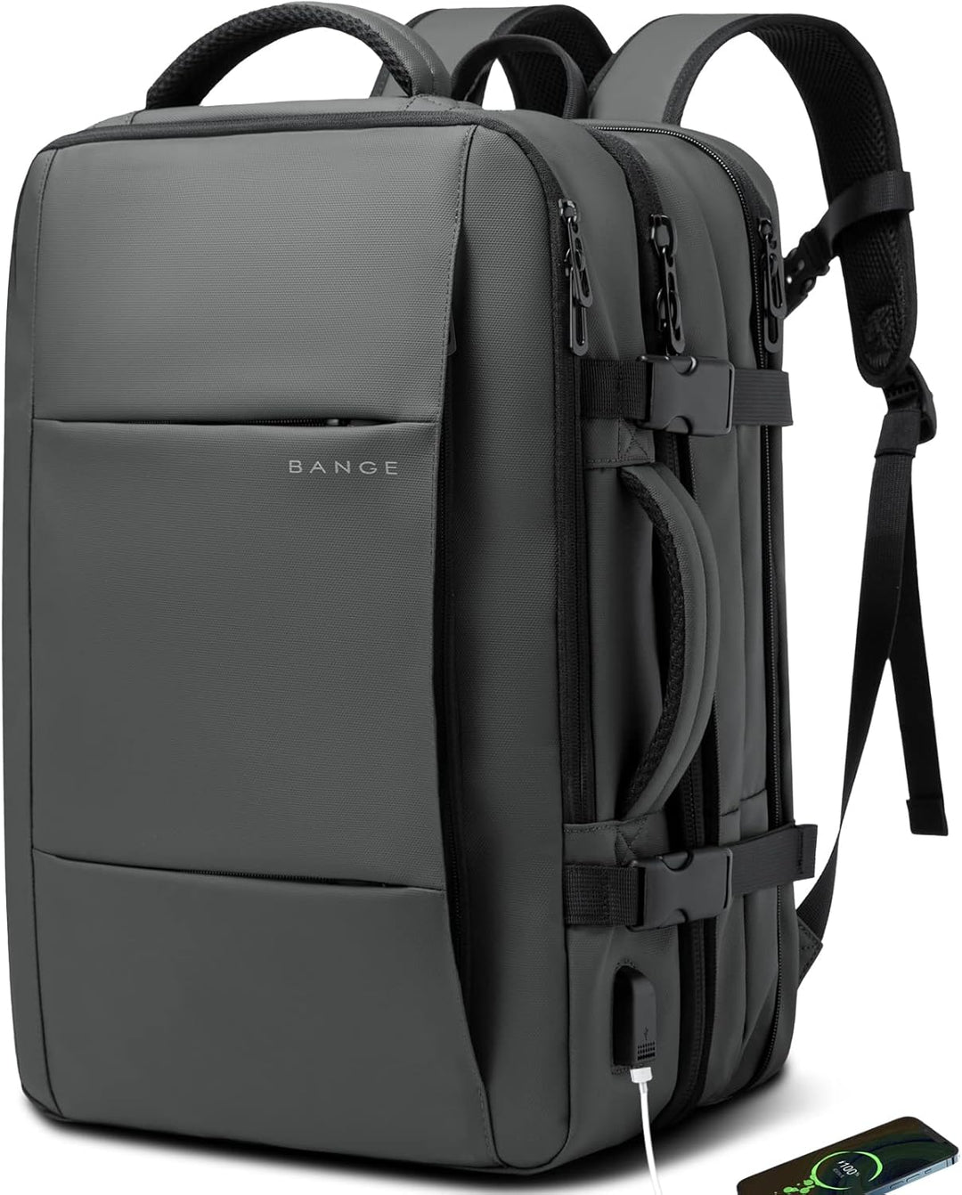 Bővíthető 26–45L vízálló utazó hátizsák laptop rekesszel és sporttáska fogantyúval