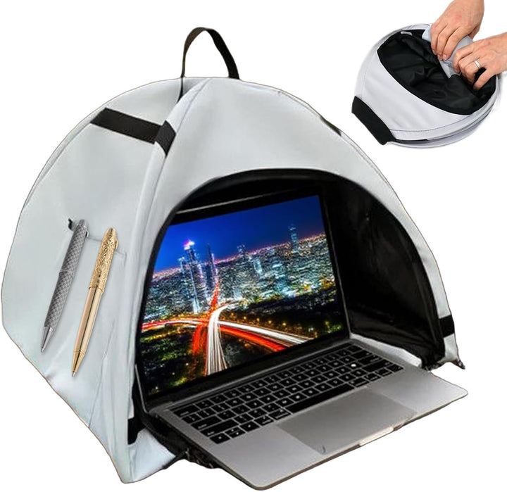 Laptop napernyő – Összecsukható, fényvisszaverő magánéletet védő sátor 13–16" eszközök számára – Travory