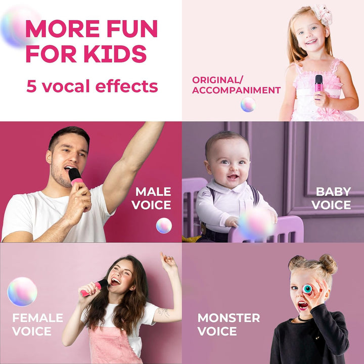 Hordozható Mini Karaoke Gépe Bluetooth Hangszóróval és 2 Vezeték nélküli Mikrofonnal – Veylo