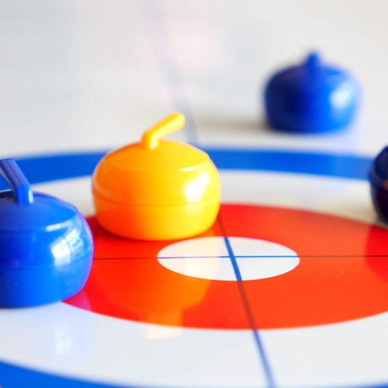 Mini asztali curling játék otthoni használatra csúszókövekkel és mágnesrudakkal