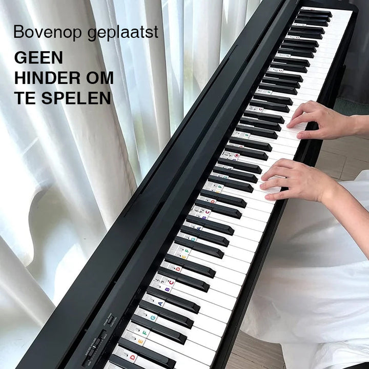 Levehető szilikon hangjegycímkék 88 billentyűs zongorákhoz és keyboardokhoz