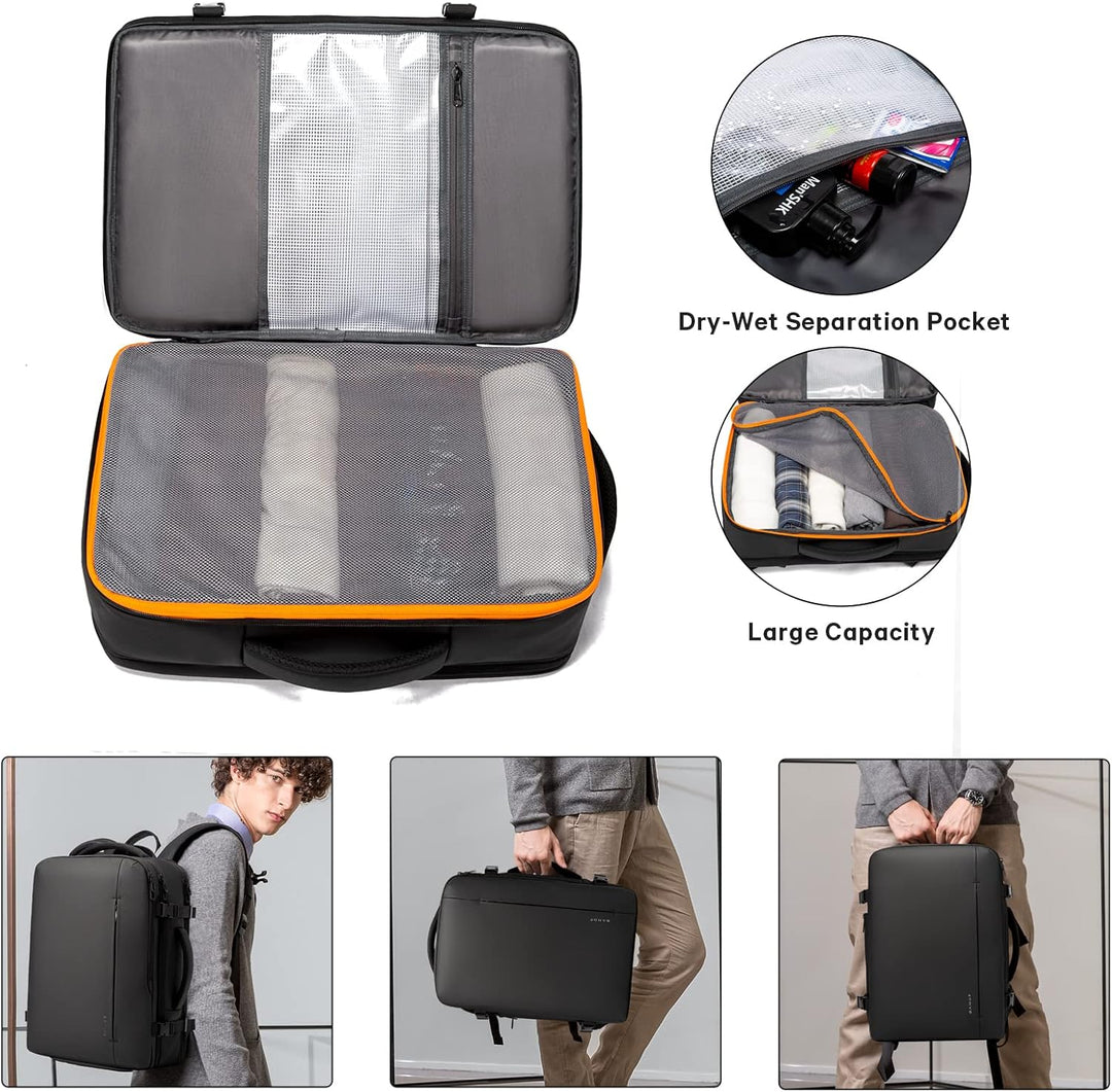 Bővíthető 26–45L vízálló utazó hátizsák laptop rekesszel és sporttáska fogantyúval