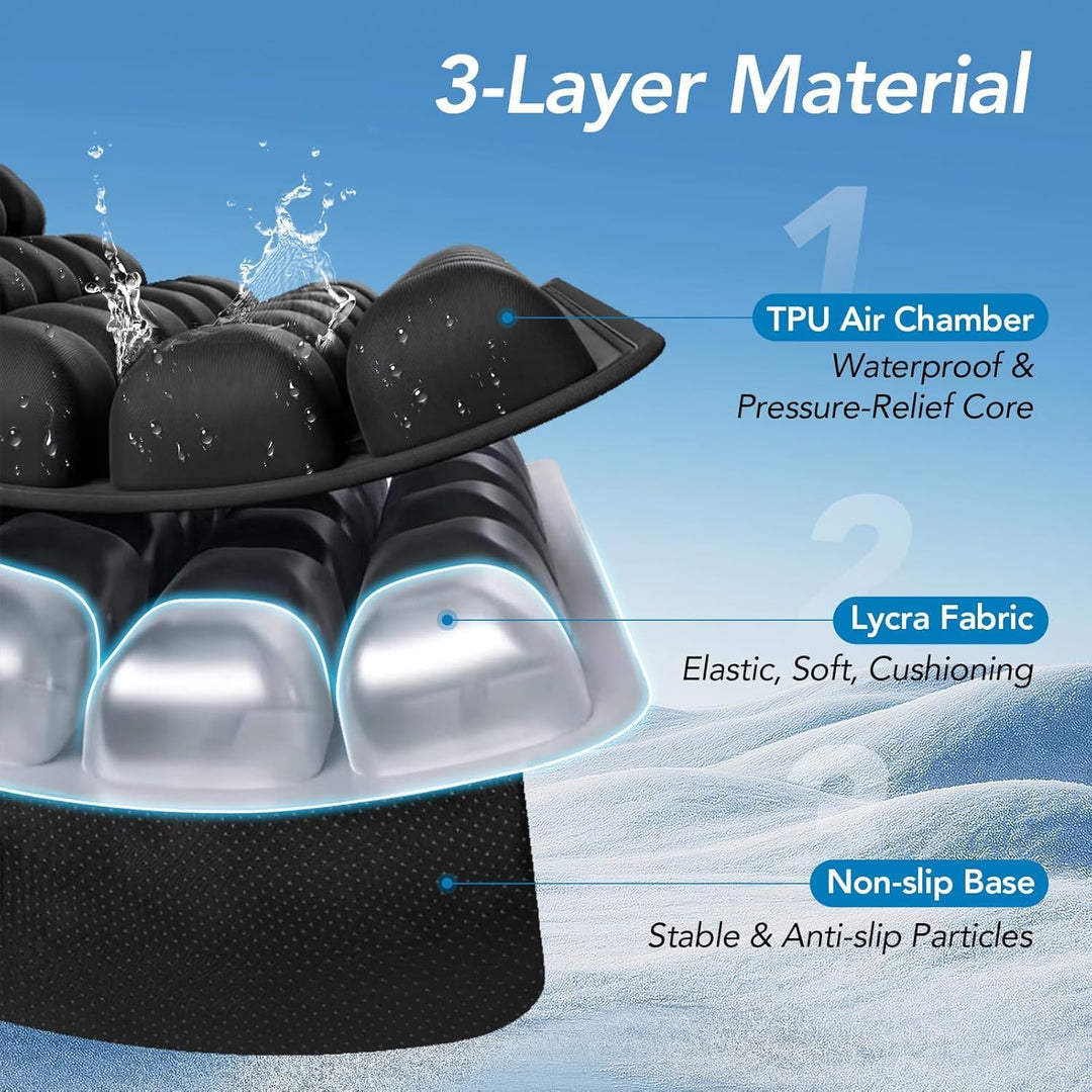Felfújható Utazási Üléspárna Ergonomikus Nyomáscsökkentő Funkcióval – AirComfort