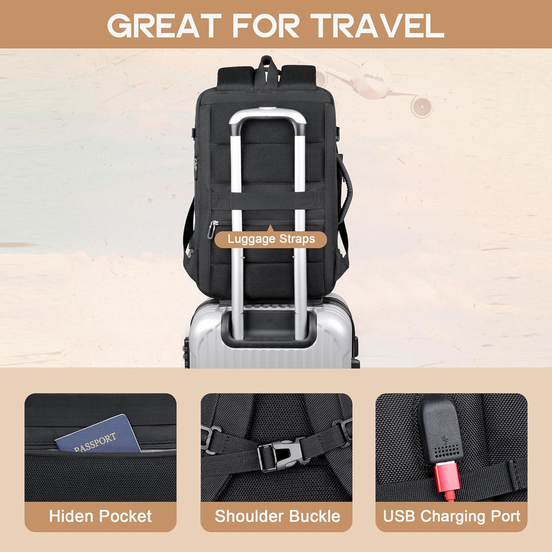 40L bővíthető vízálló utazó hátizsák USB porttal és 17” laptop tárolóval – AirVoyage
