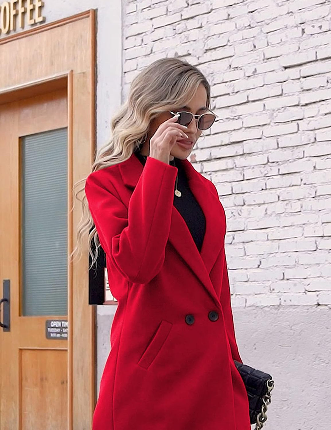 AA OOS Hölgyek Téli Gyapjú Kabát Notch Revers-szel - Sofia