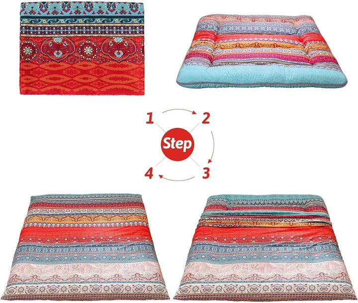 Hajtható japán futon padlómatrac memóriahab támogatással – Arivon