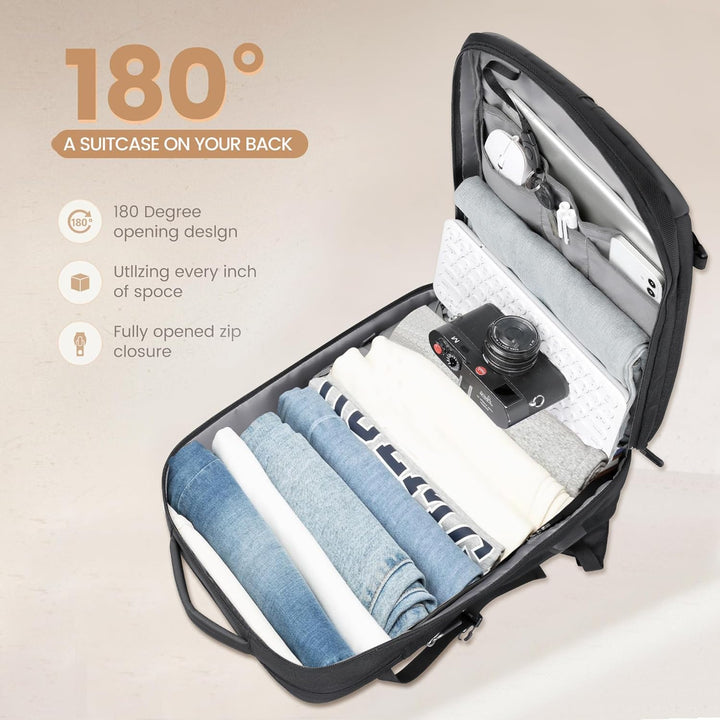 40L bővíthető vízálló utazó hátizsák USB porttal és 17” laptop tárolóval – AirVoyage