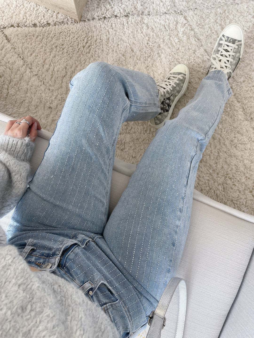 AA NOT AVAILABLE Csillogó Damasz Jeans - Luminara